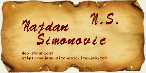 Najdan Simonović vizit kartica